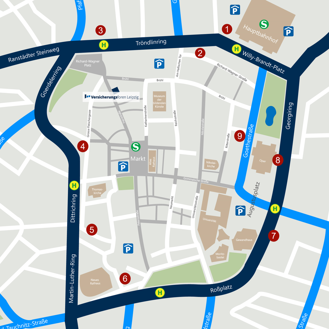 Karte Ladesäulen E-Autos Leipzig 2022