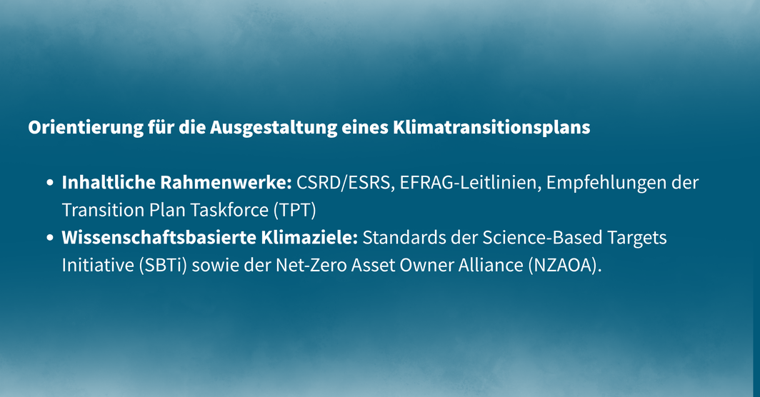 Ausgestaltung Klimatrasistionsplan