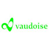 Logo Vaudoise Versicherungen. Weißer Hintergrund und grüner Schriftzug