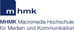 Logo: weißes m auf blauem Grund, dann blau hmk auf weißem Grund, darunter voller Name der Hochschule