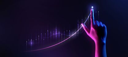 Geschäftsmann Zeigt mit dem Finger auf Wachstum Erfolg