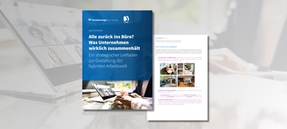 Titelseite und Innenseite des Whitepaper vor einem grauen Hintergrund