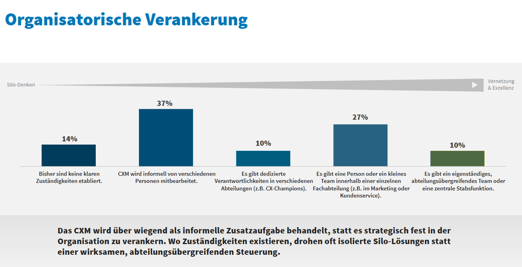 Die Grafik zeigt die organisatorische Verankerung des Customer Experience Managements.