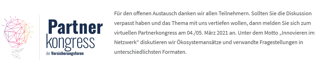 Infobox mit Verweis auf den Partnerkongress am 4./5. März 2021