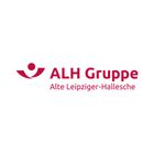 rote Schrit auf weißem Hintergrund: ALH Gruppe. Darunter als Untertitel "Alte Leipziger & Hallesche"
