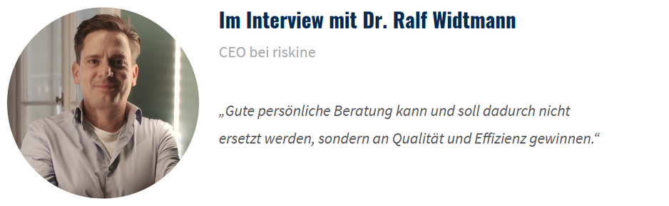 Ralf Widtmann, CEO bei risikine Zitat von Ralf Widtmann, CEO bei risikine